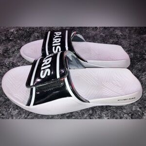 Nike Air Jordan Paris Saint Germain Black and White Slide Sandals